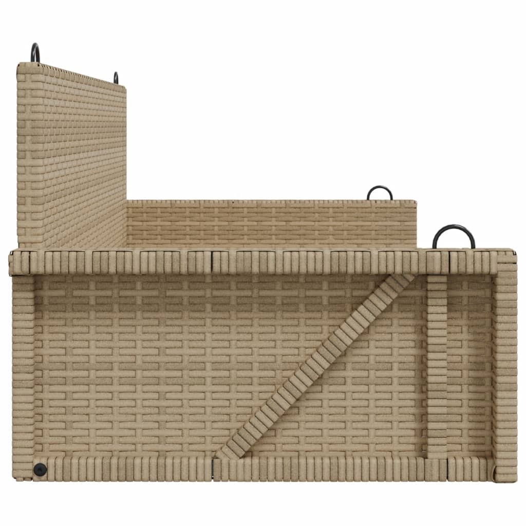 Sūpynės-suoliukas, smėlio spalvos, 119x56x48cm, poliratanas
