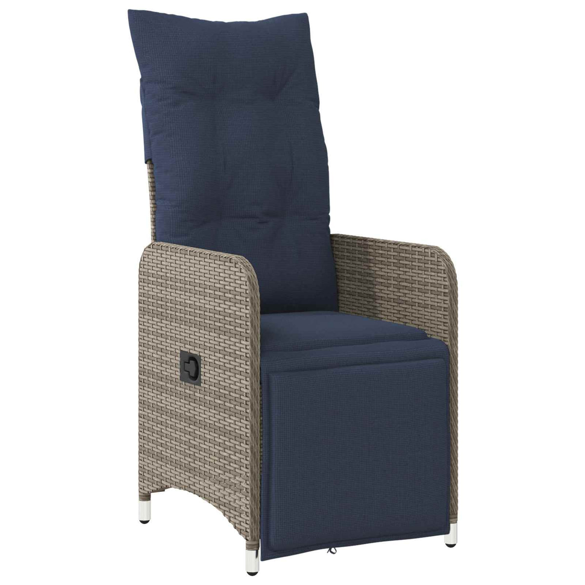 Atlošiama sodo kėdė su pagalvėlėmis, pilka, polirotangas