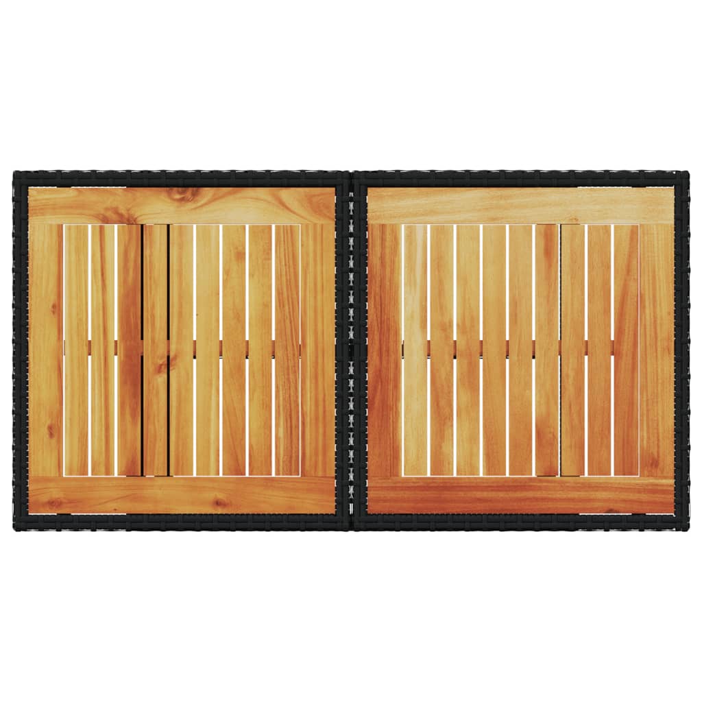 Dārza galds, melns, 100x55x73cm, polirotangs/akācijas koks