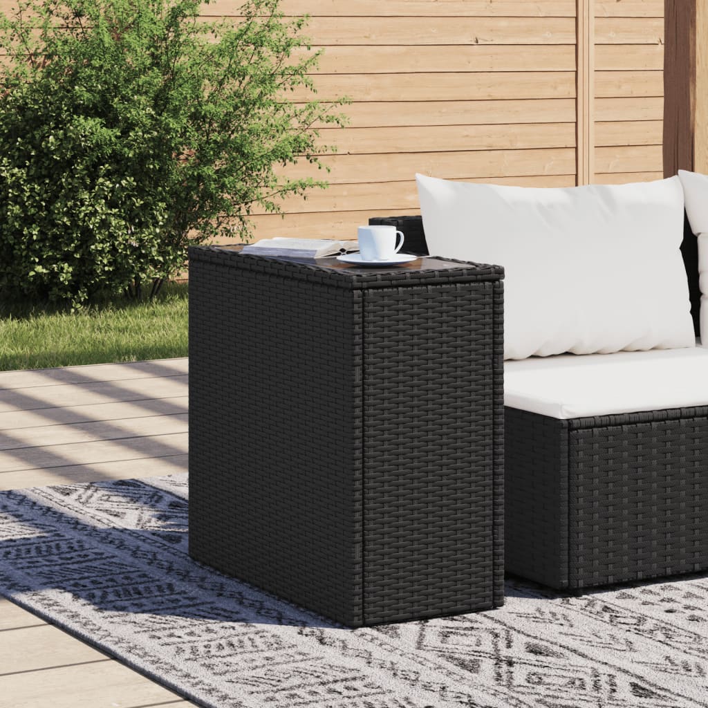 Galds ar galda virsmu, melns, 58x27,5x55cm, polirotangs