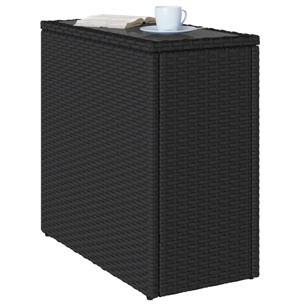 Galds ar galda virsmu, melns, 58x27,5x55cm, polirotangs