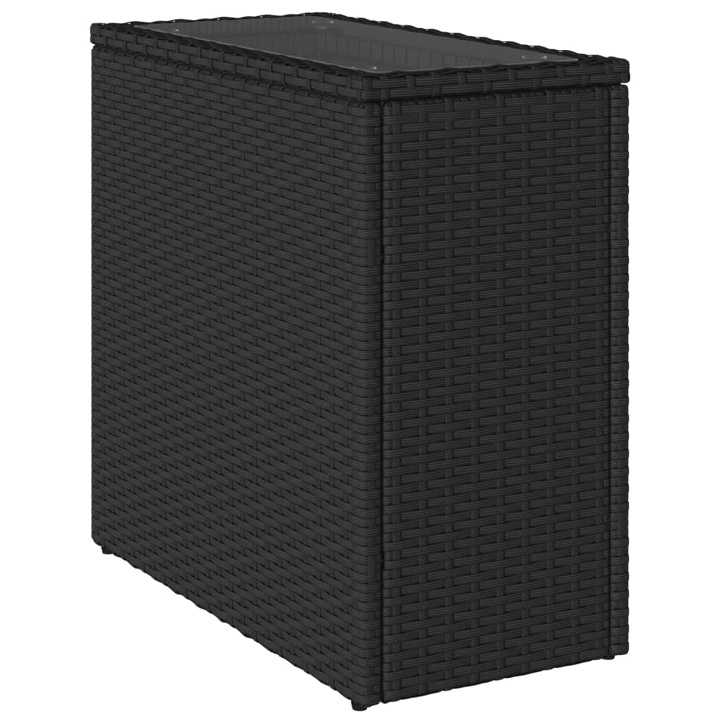 Galds ar galda virsmu, melns, 58x27,5x55cm, polirotangs