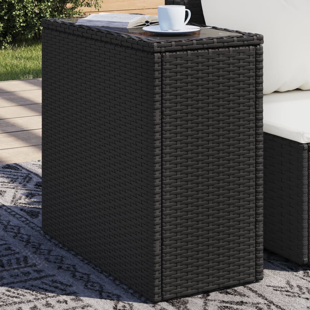 Galds ar galda virsmu, melns, 58x27,5x55cm, polirotangs