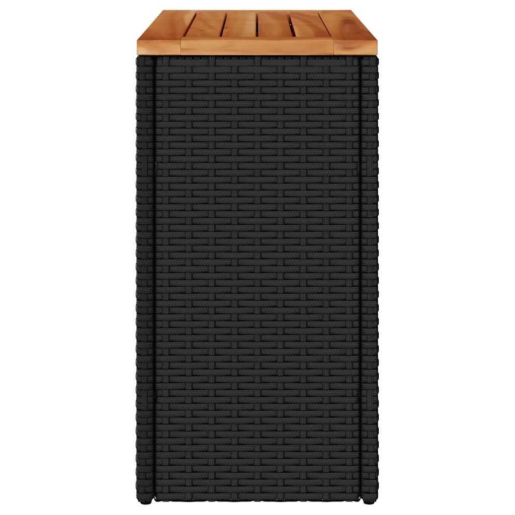 Galds ar koka virsmu, melns, 58x27,5x55cm, polirotangs