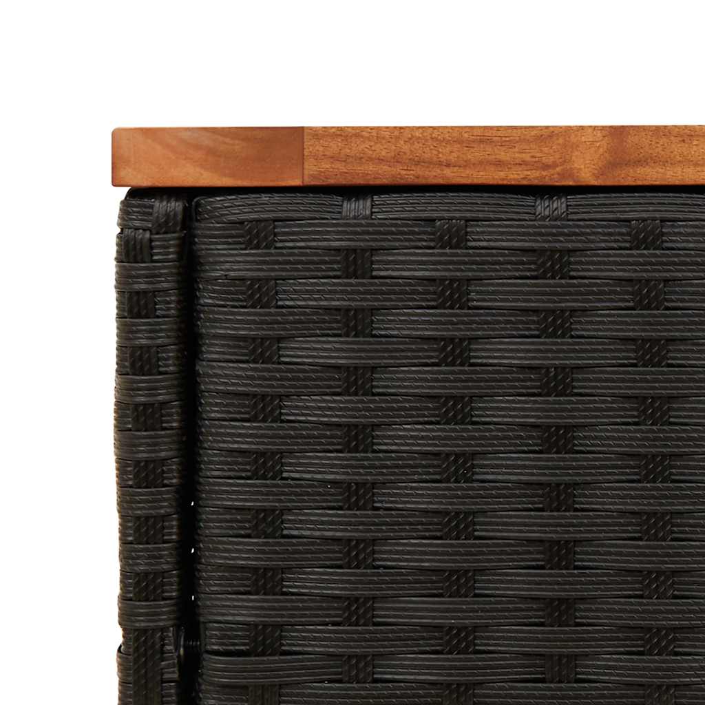 Galds ar koka virsmu, melns, 58x27,5x55cm, polirotangs