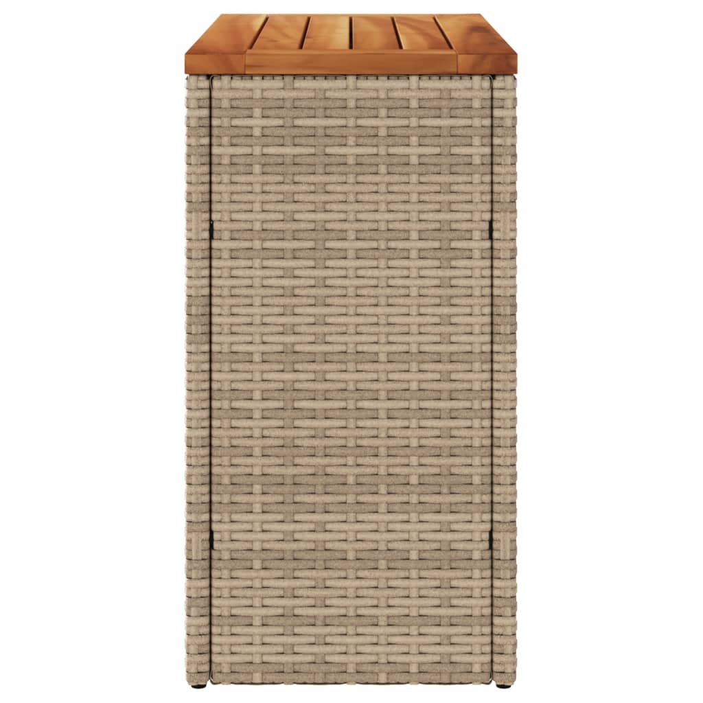 Stalas su mediniu stalviršiu, smėlio, 58x27,5x55cm, poliratanas