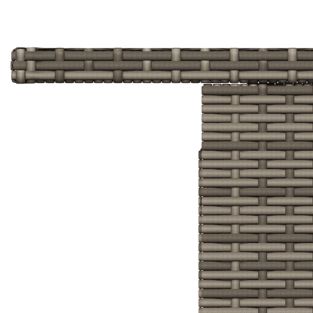 Galds ar stikla virsmu, pelēks, 100x55x73cm, PE rotangs
