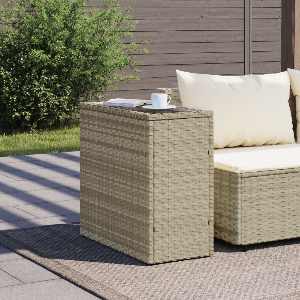 Side garden table, grey, 58x27.5x55cm, poly rattan