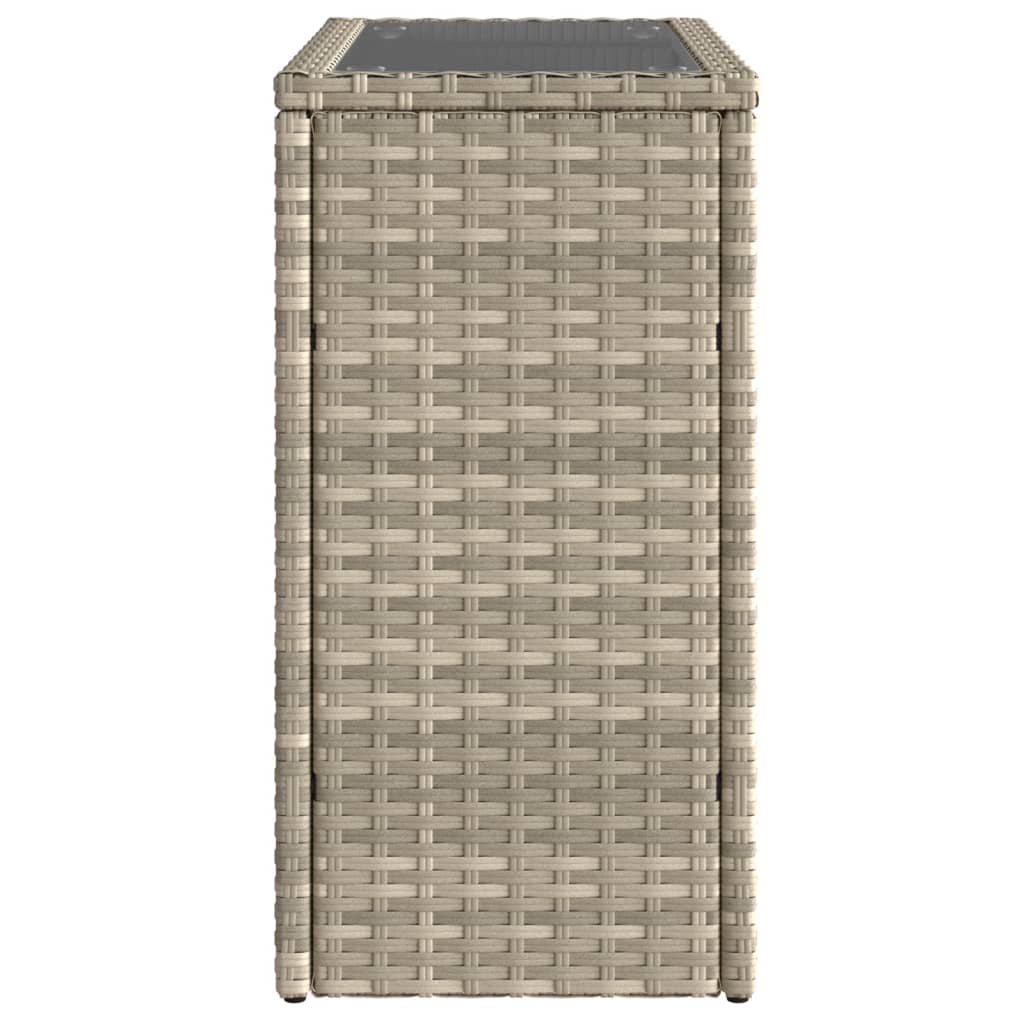Side garden table, grey, 58x27.5x55cm, poly rattan