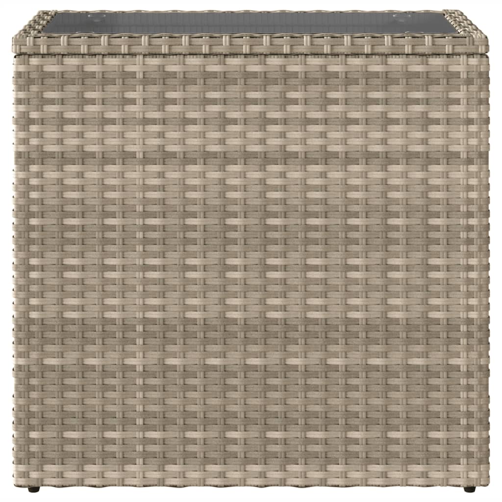 Side garden table, grey, 58x27.5x55cm, poly rattan