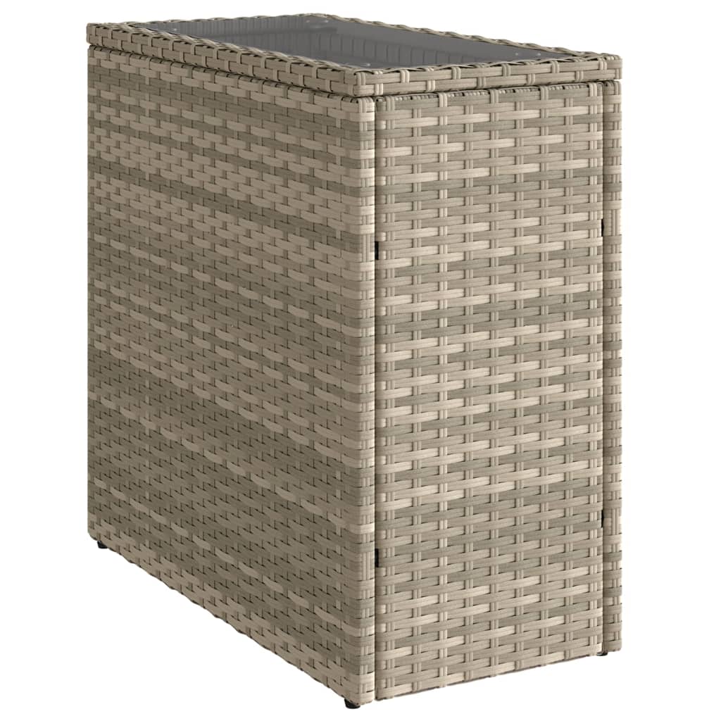 Side garden table, grey, 58x27.5x55cm, poly rattan