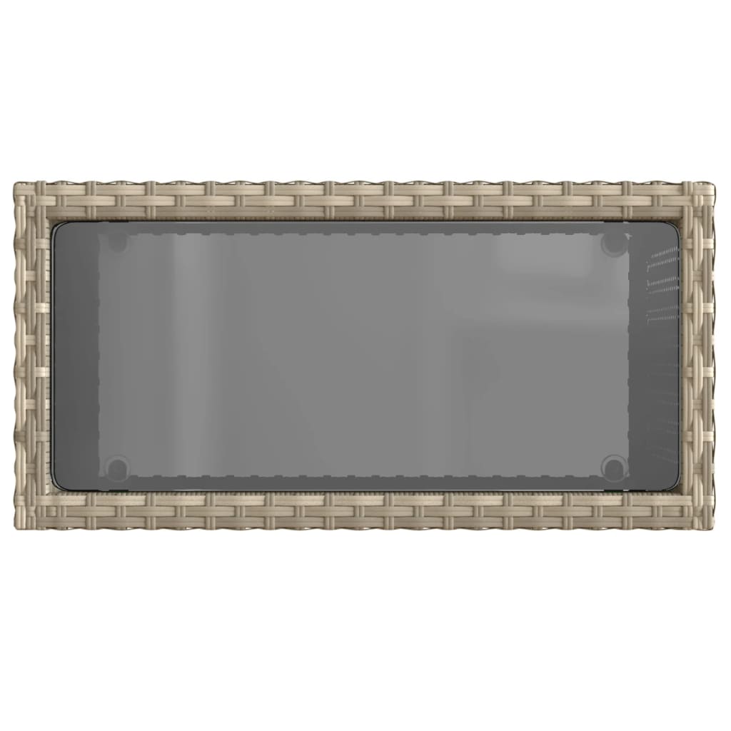 Side garden table, grey, 58x27.5x55cm, poly rattan