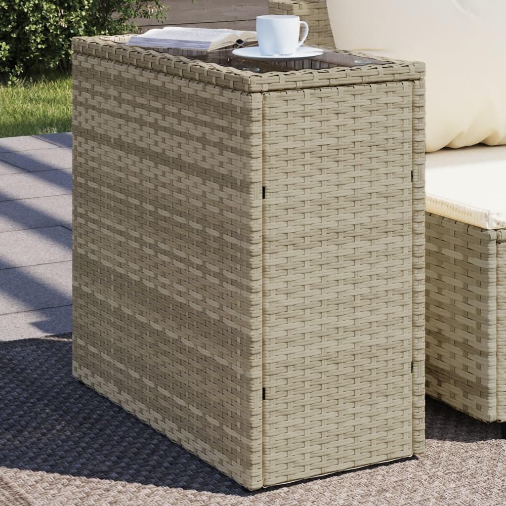 Side garden table, grey, 58x27.5x55cm, poly rattan