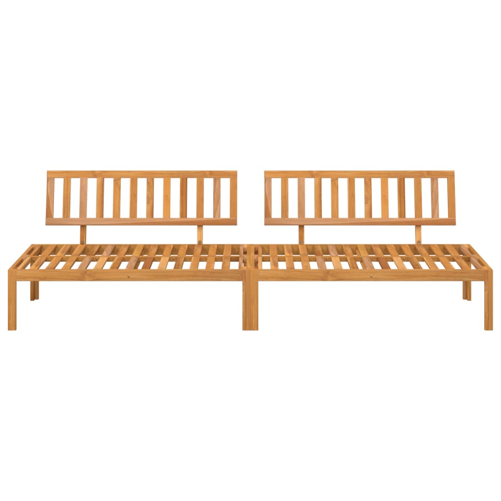Middle sofa sections for the garden from pallets, 2 pcs., solid acacia wood