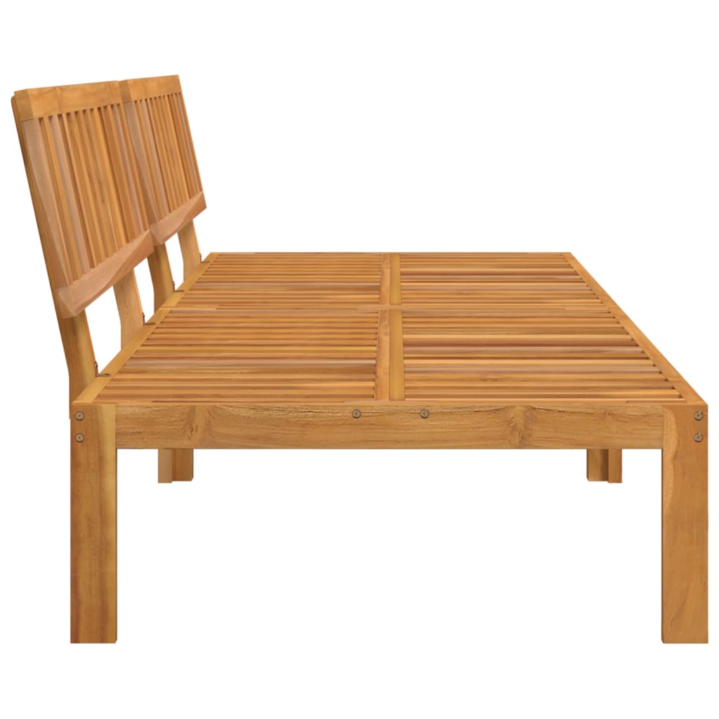 Middle sofa sections for the garden from pallets, 2 pcs., solid acacia wood