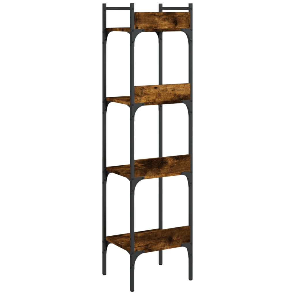 Bookcase, 4 tier, smoky oak, 35x30x138.5cm, wood