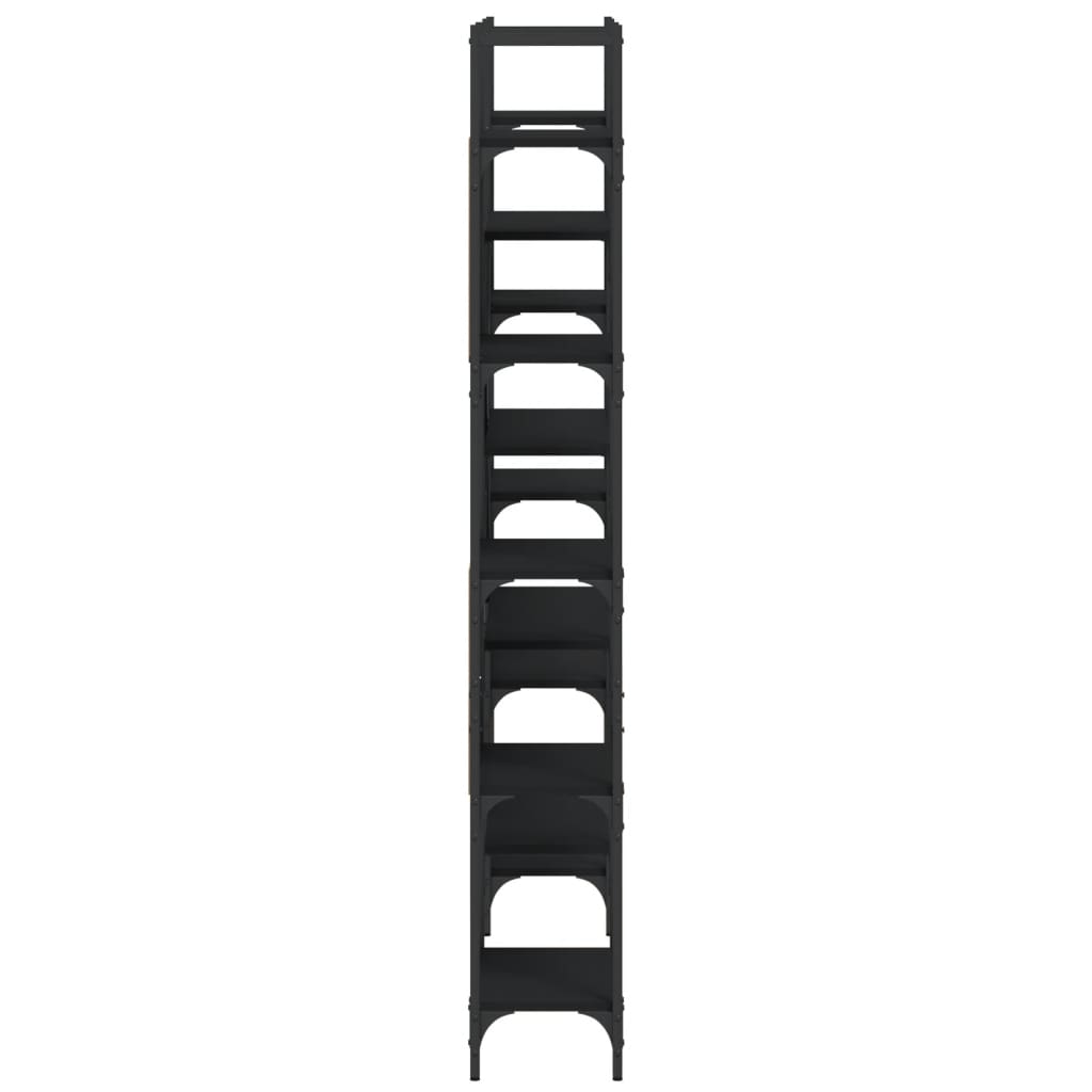 Bookshelf, black, 155.5x24x166.5cm, engineered wood