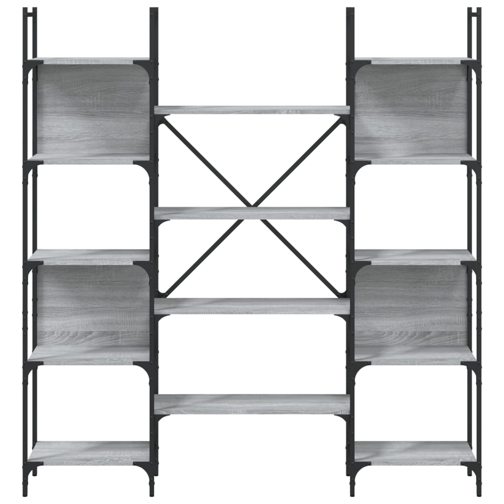 Bookcase, gray oak, 155.5x24x166.5cm, engineered wood