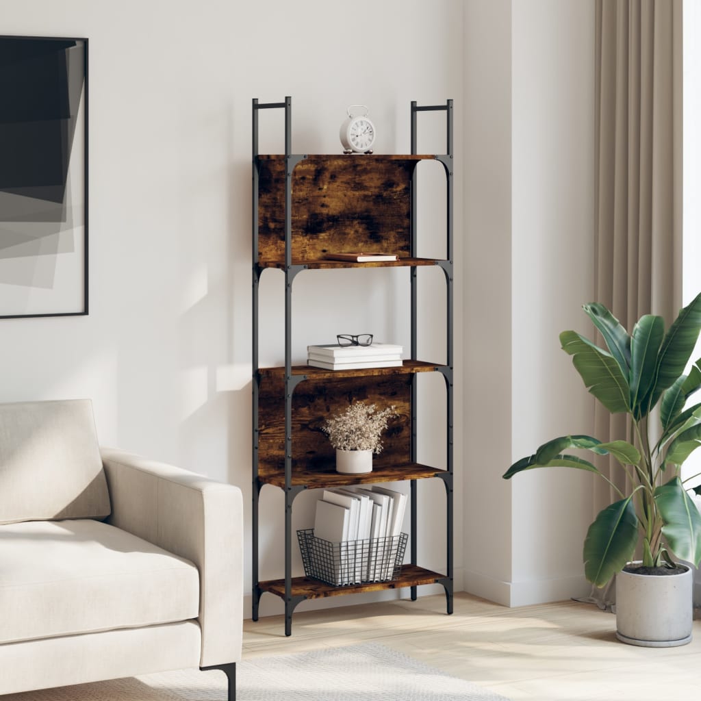 Bookcase, 5-tier, smoky, 60.5x24x166.5cm, wood