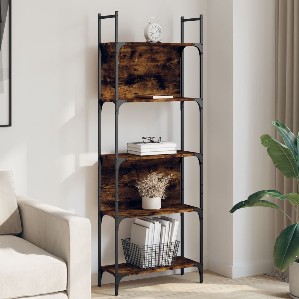Bookcase, 5-tier, smoky, 60.5x24x166.5cm, wood
