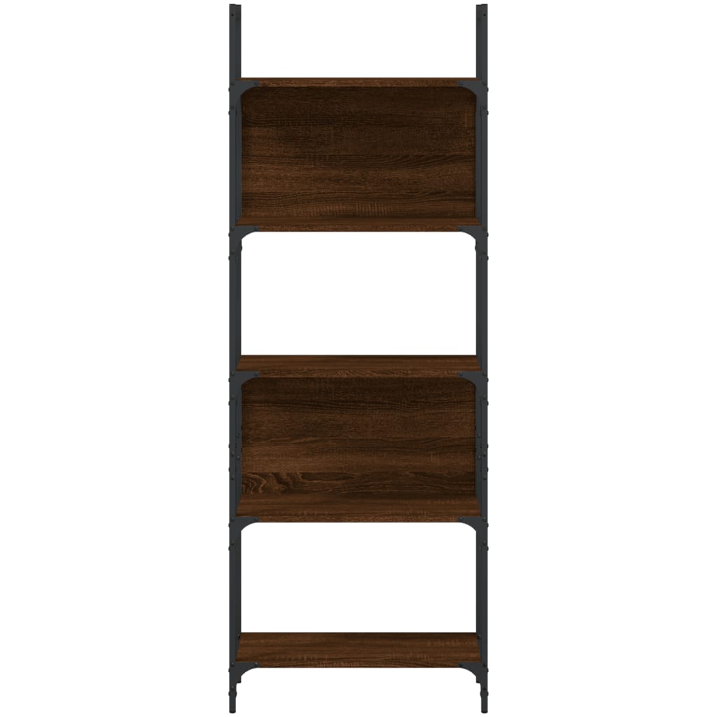 Bookshelf, 5-tier, brown oak, 60.5x24x166.5cm, wood