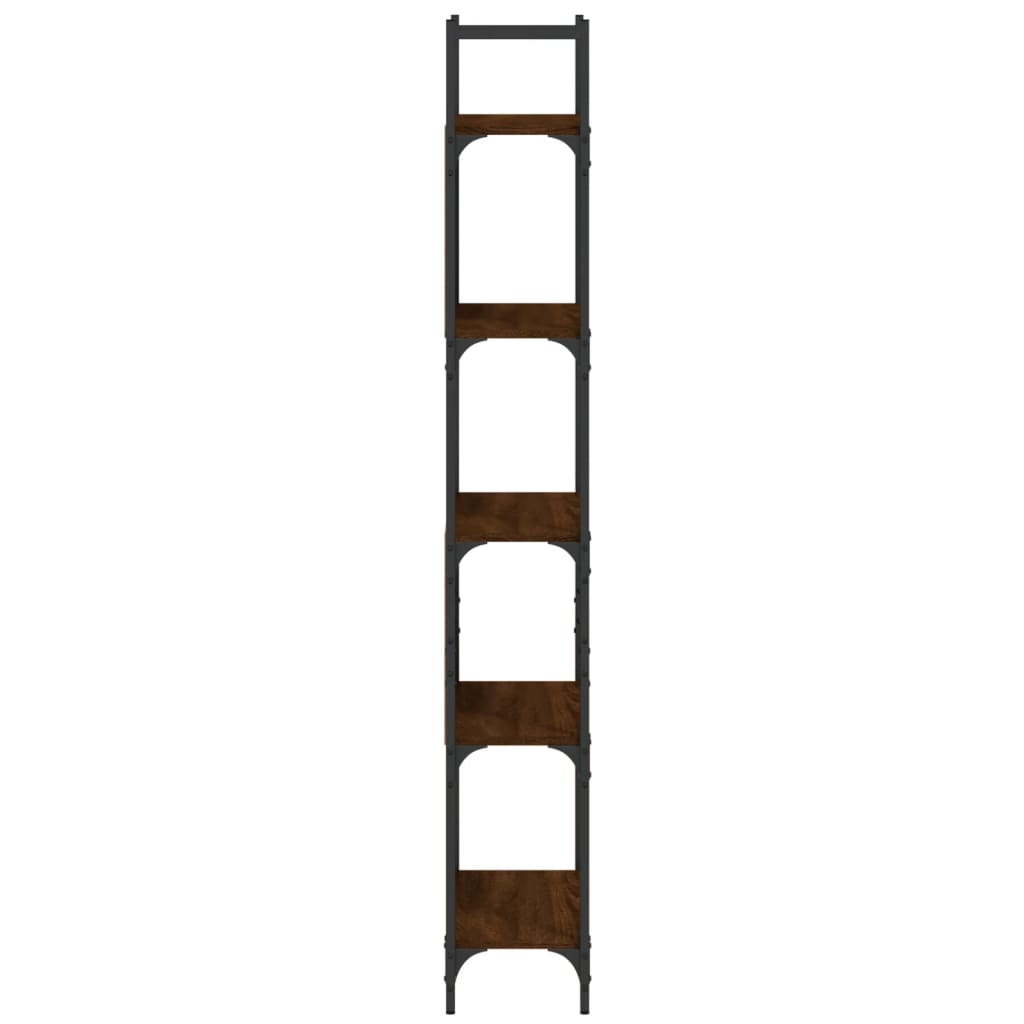 Bookshelf, 5-tier, brown oak, 60.5x24x166.5cm, wood