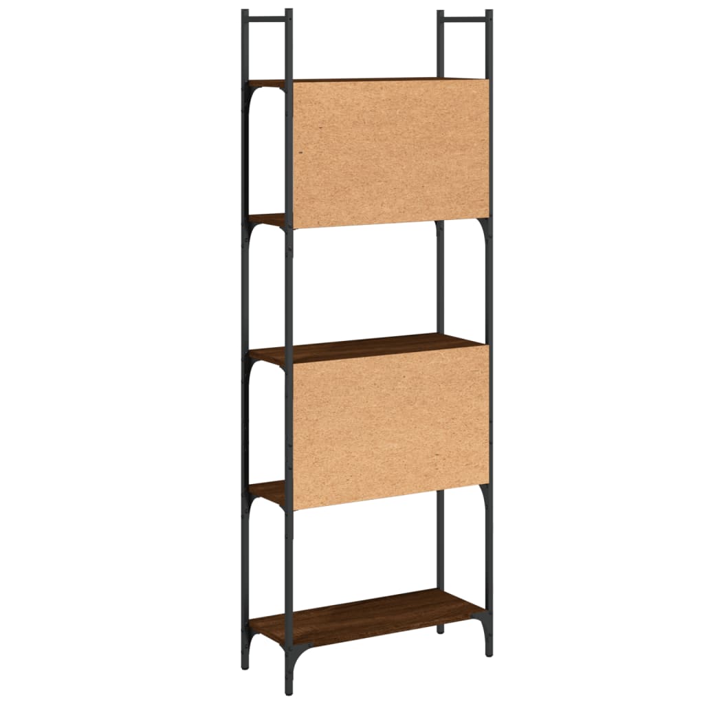 Bookshelf, 5-tier, brown oak, 60.5x24x166.5cm, wood