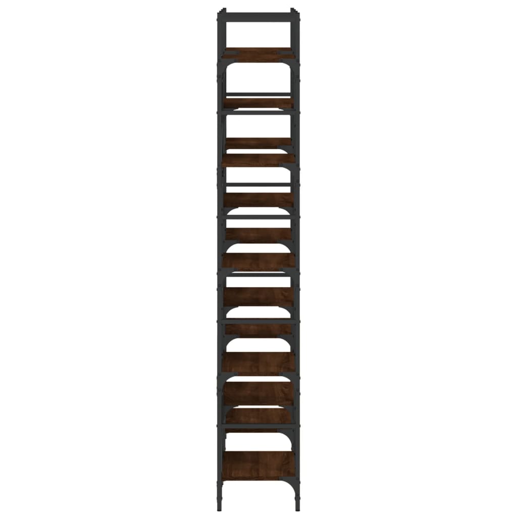 Grāmatu plaukts, brūns ozols, 127,5x28,5x172,5cm, koks
