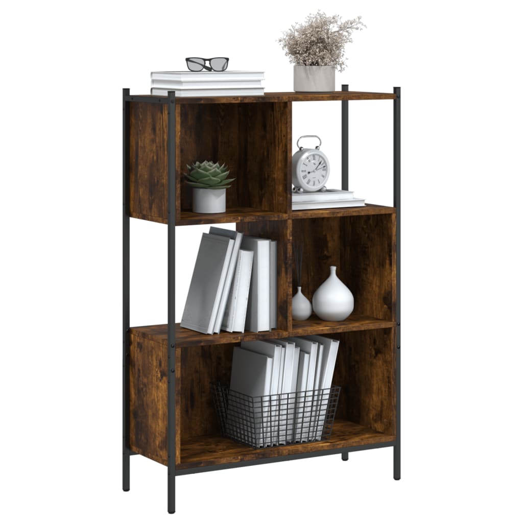 Bookcase, smoked oak, 72x28x109cm, engineered wood