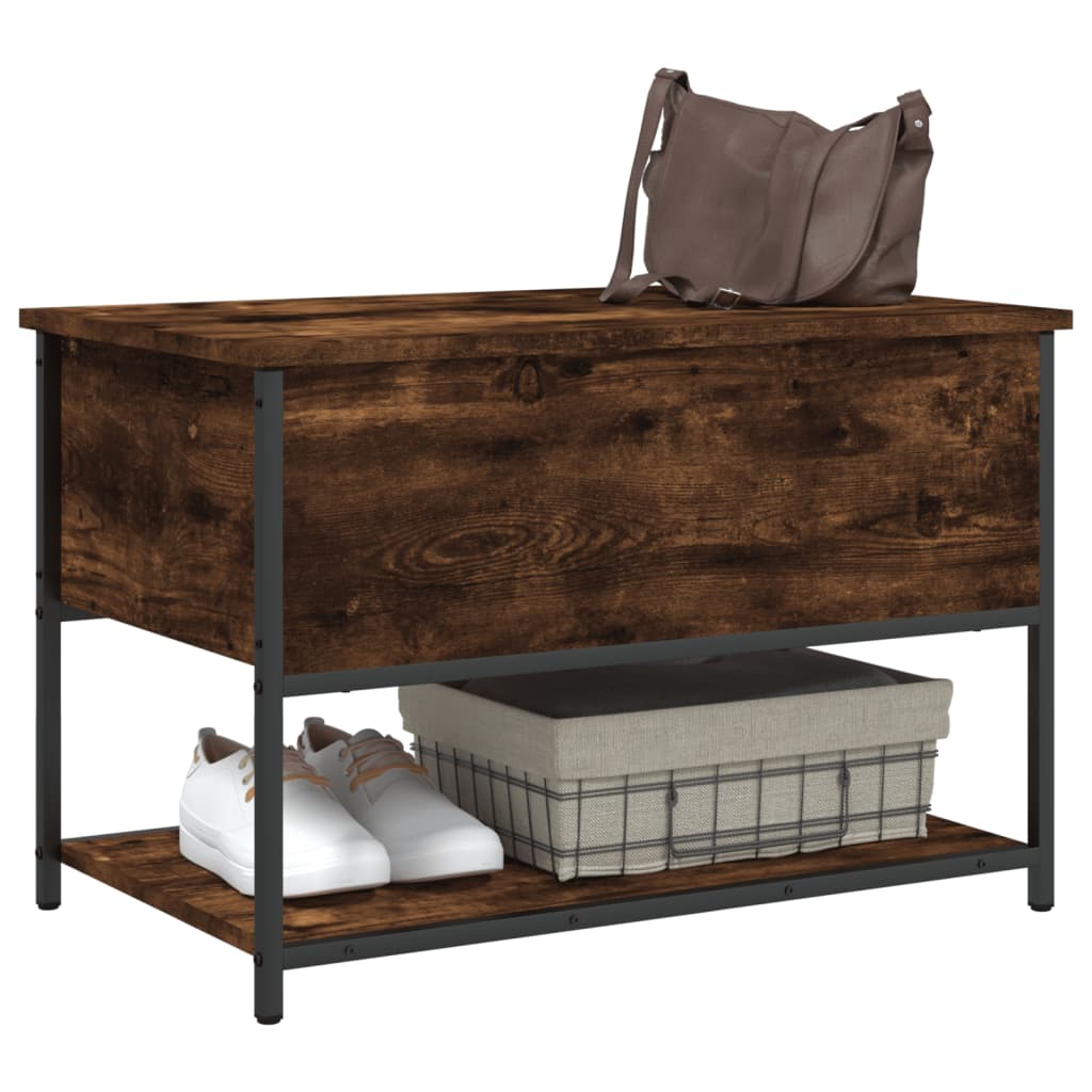 Storage bench, smoked, 70x42.5x47cm, treated wood