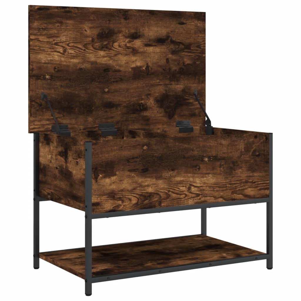 Storage bench, smoked, 70x42.5x47cm, treated wood