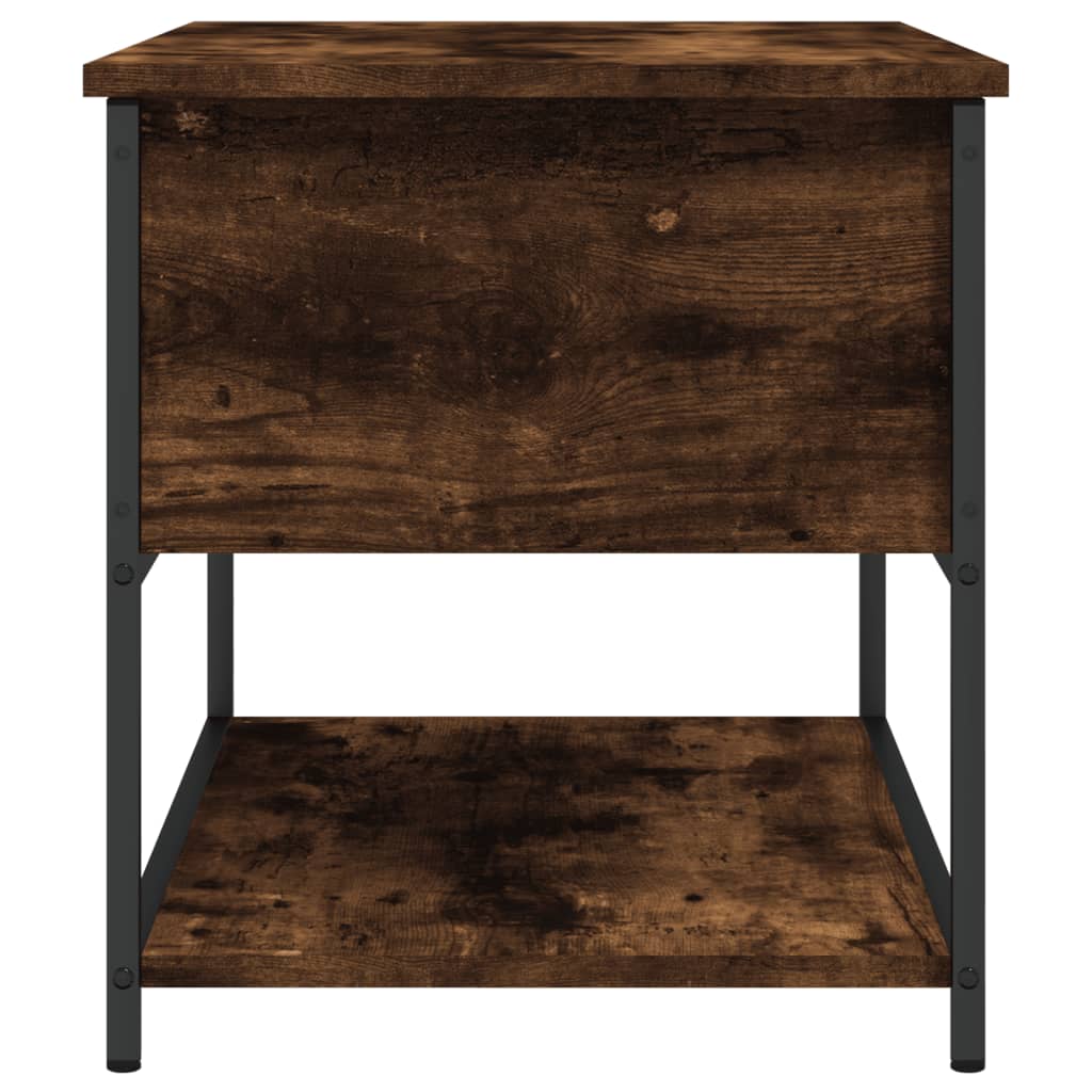 Storage bench, smoked, 70x42.5x47cm, treated wood