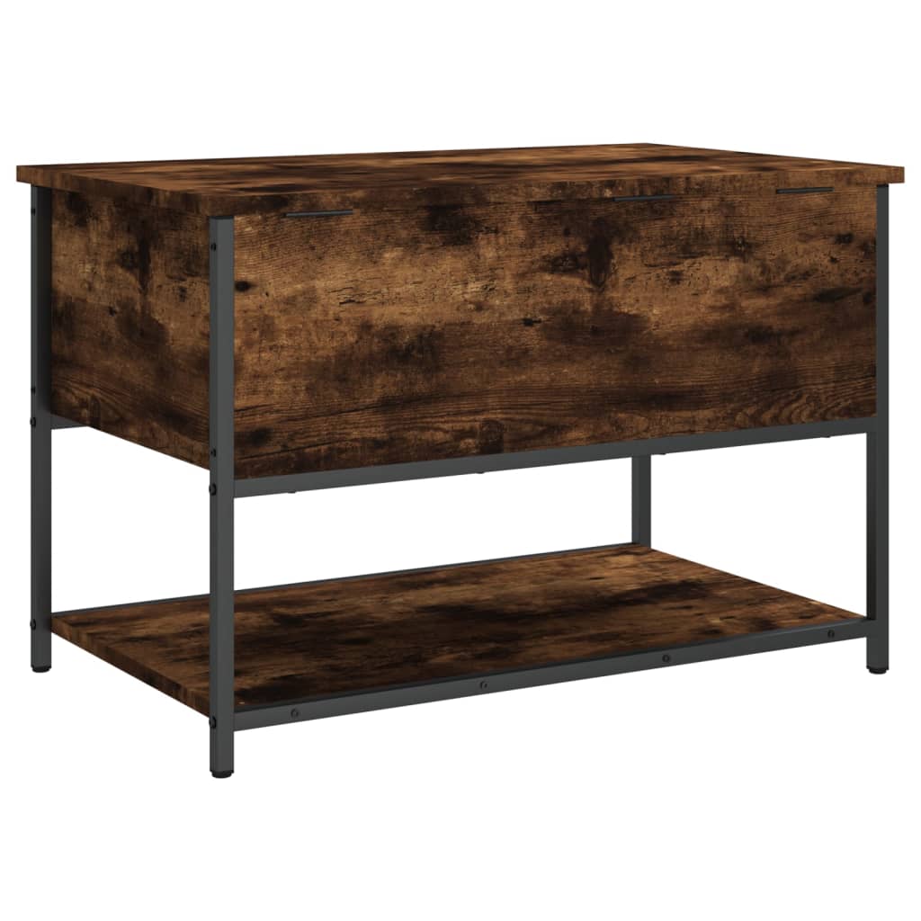 Storage bench, smoked, 70x42.5x47cm, treated wood