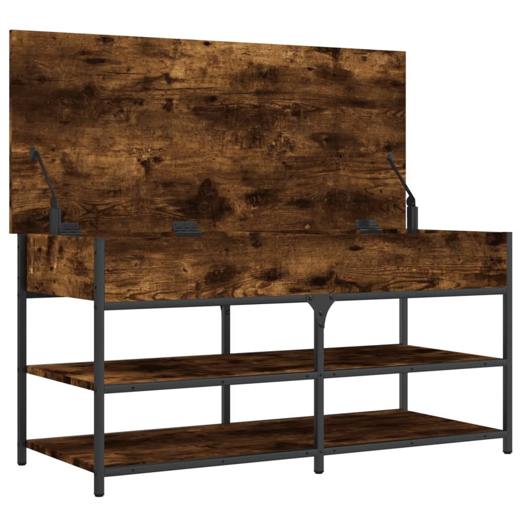 Shoe bench, smoked oak, 100x42.5x50cm, treated wood