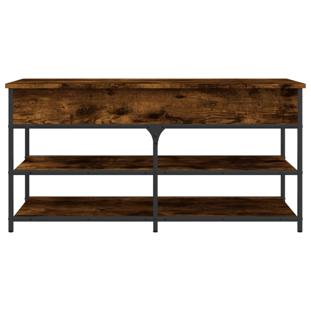 Shoe bench, smoked oak, 100x42.5x50cm, treated wood
