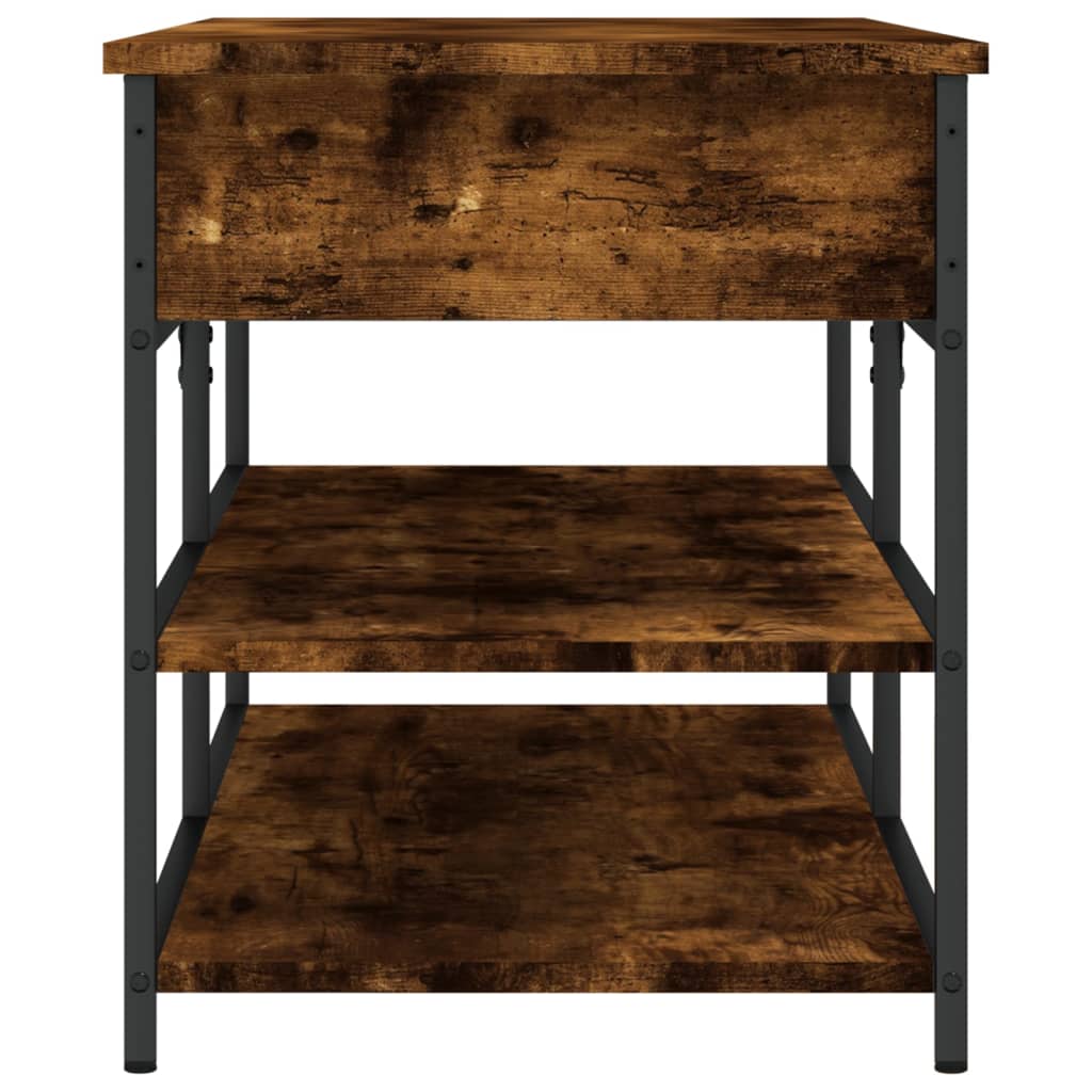 Shoe bench, smoked oak, 100x42.5x50cm, treated wood