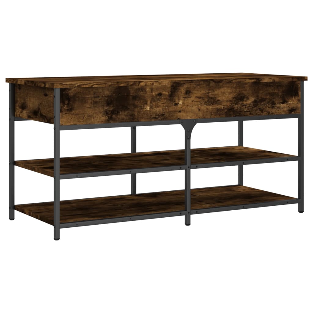 Shoe bench, smoked oak, 100x42.5x50cm, treated wood
