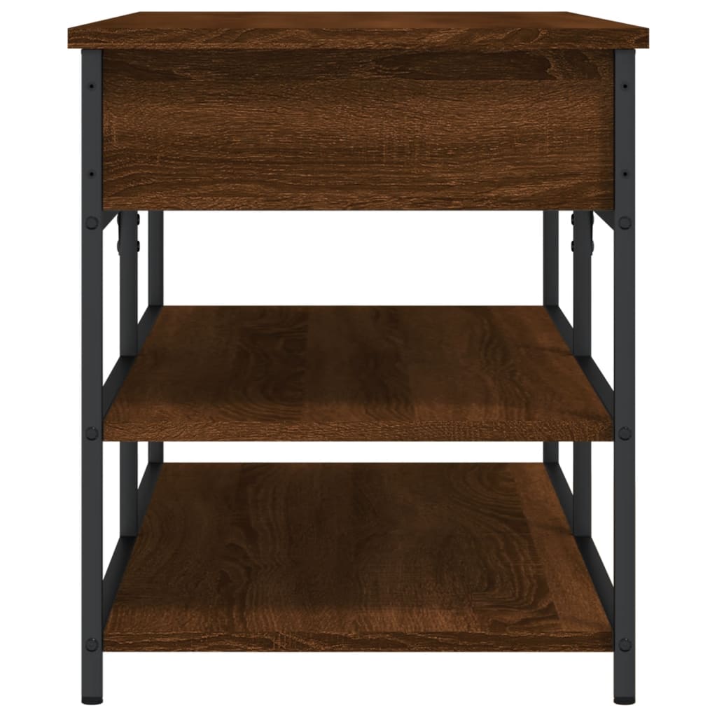 Shoe bench, brown oak, 100x42.5x50cm, treated wood