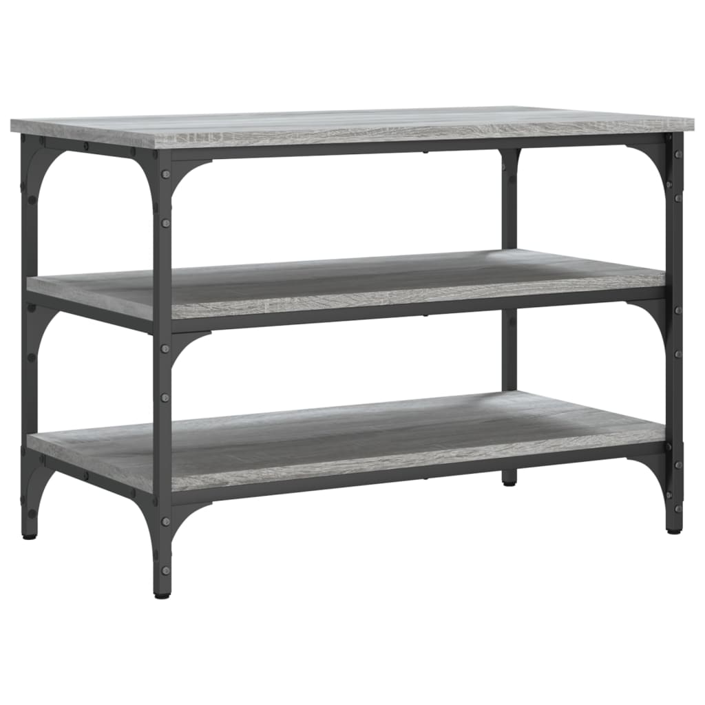 Shoe bench, grey oak, 70x38.5x49cm, engineered wood