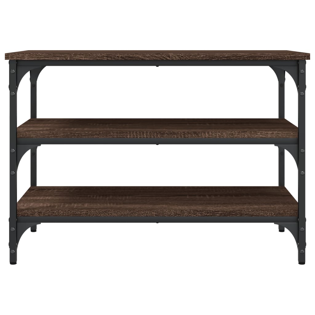 Shoe bench, brown oak, 70x38.5x49cm, finished wood