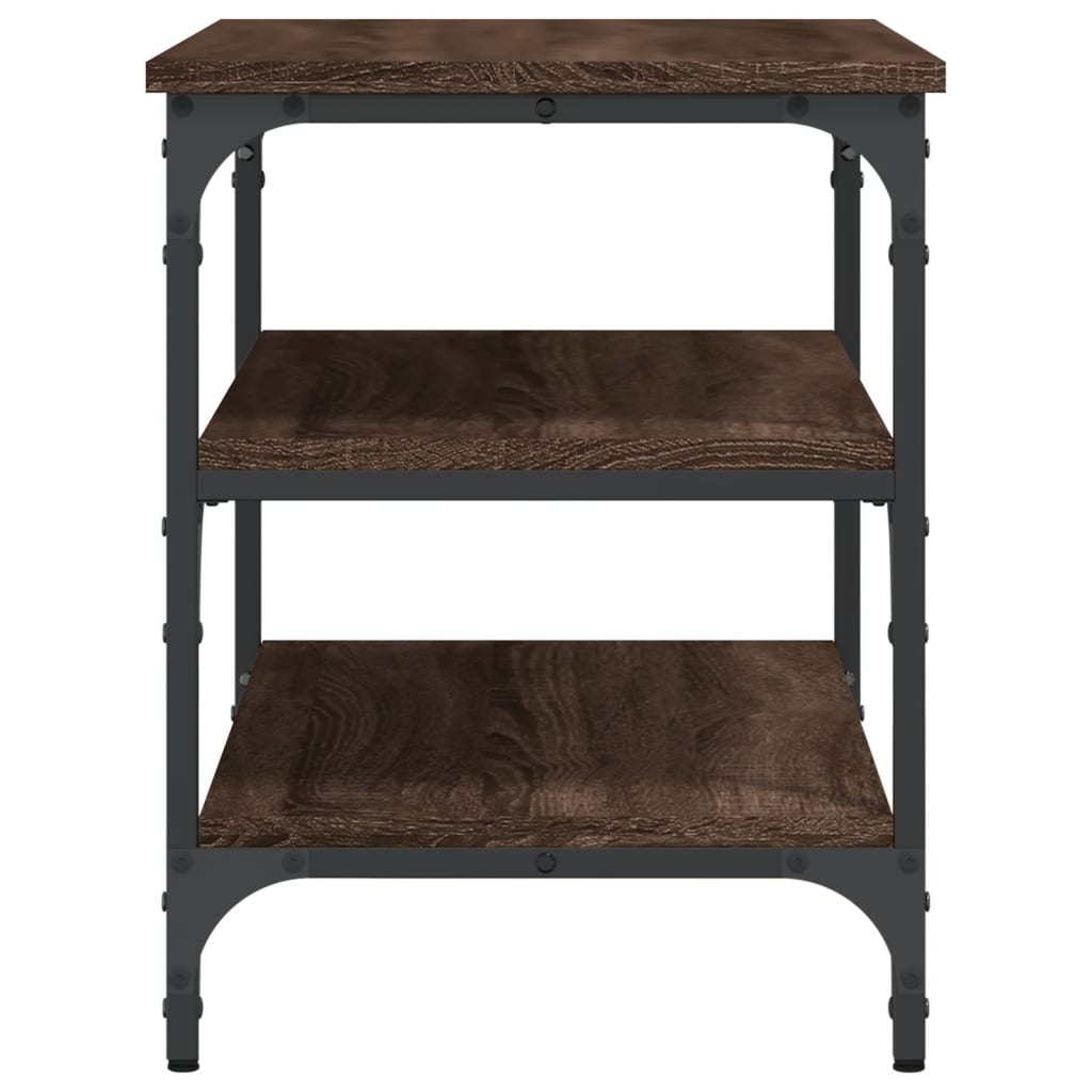 Shoe bench, brown oak, 70x38.5x49cm, finished wood