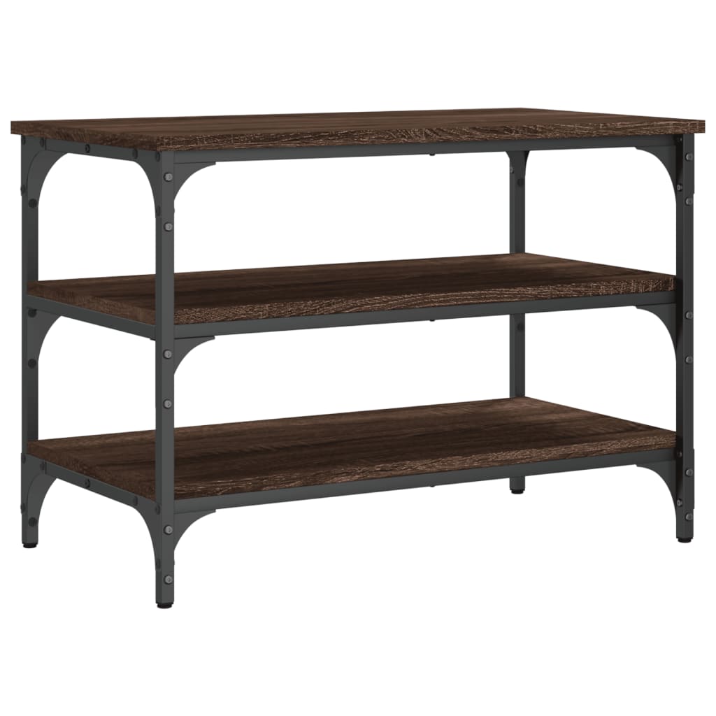 Shoe bench, brown oak, 70x38.5x49cm, finished wood