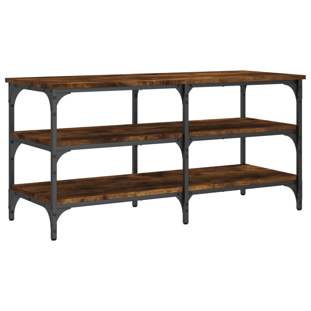Shoe bench, smoked oak, 100x38.5x49cm, treated wood