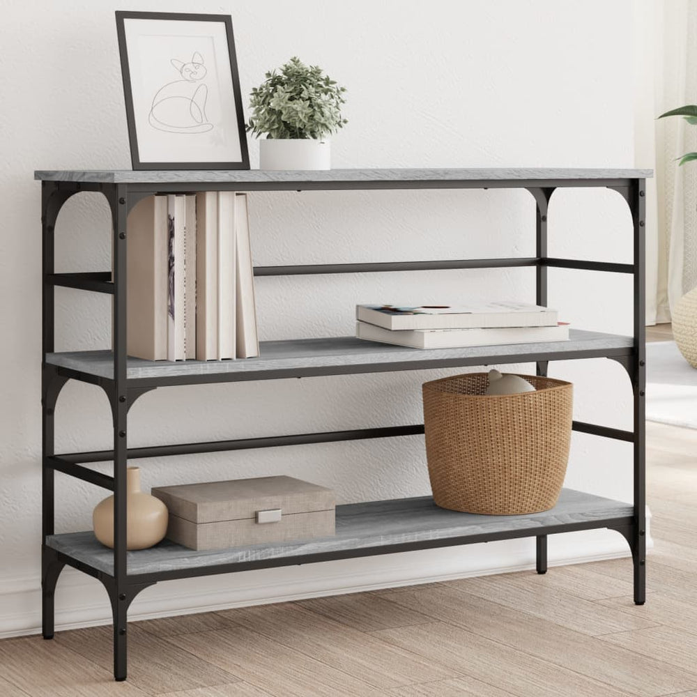 Konsolinis staliukas KYLIE III, ąžuolo medienos, pilkas