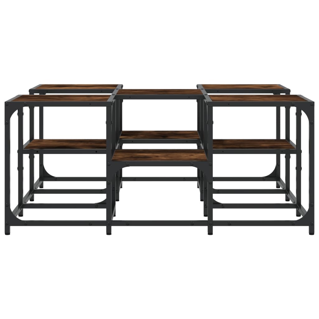 Coffee table, smoked oak, 91x91x40cm, engineered wood