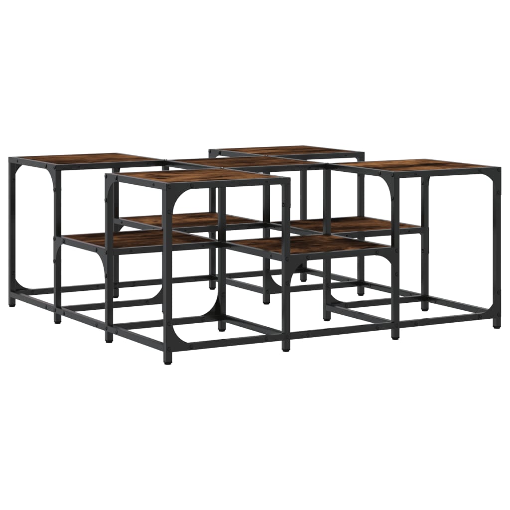 Coffee table, smoked oak, 91x91x40cm, engineered wood