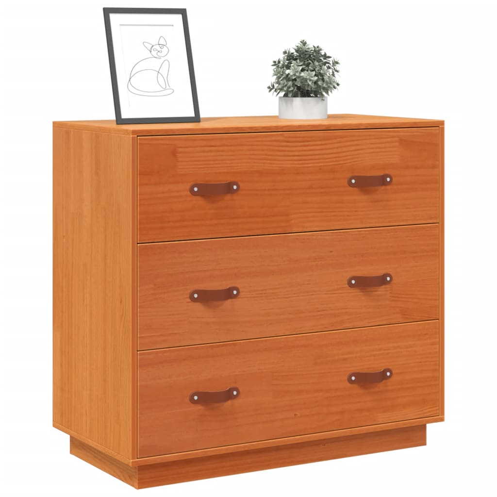 Sideboard, wax brown, 80x40x75cm, solid pine