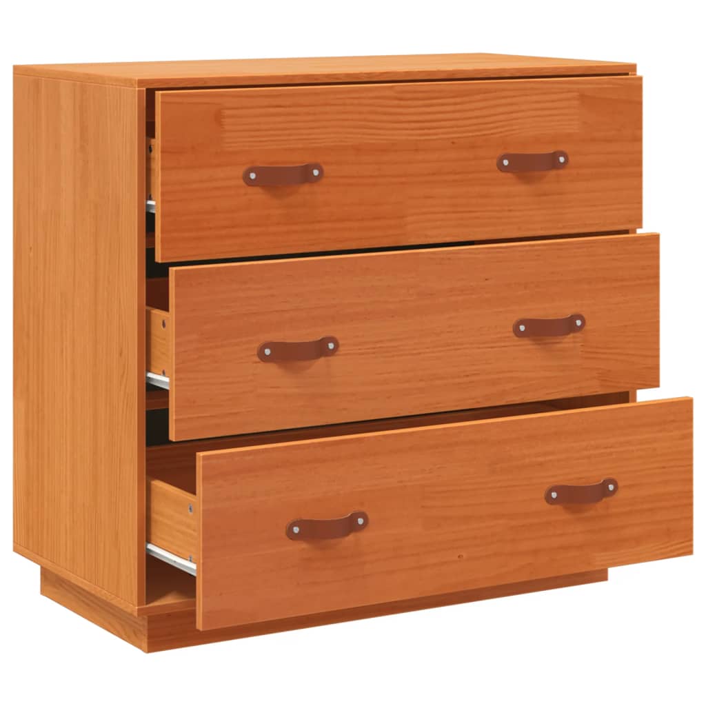 Sideboard, wax brown, 80x40x75cm, solid pine