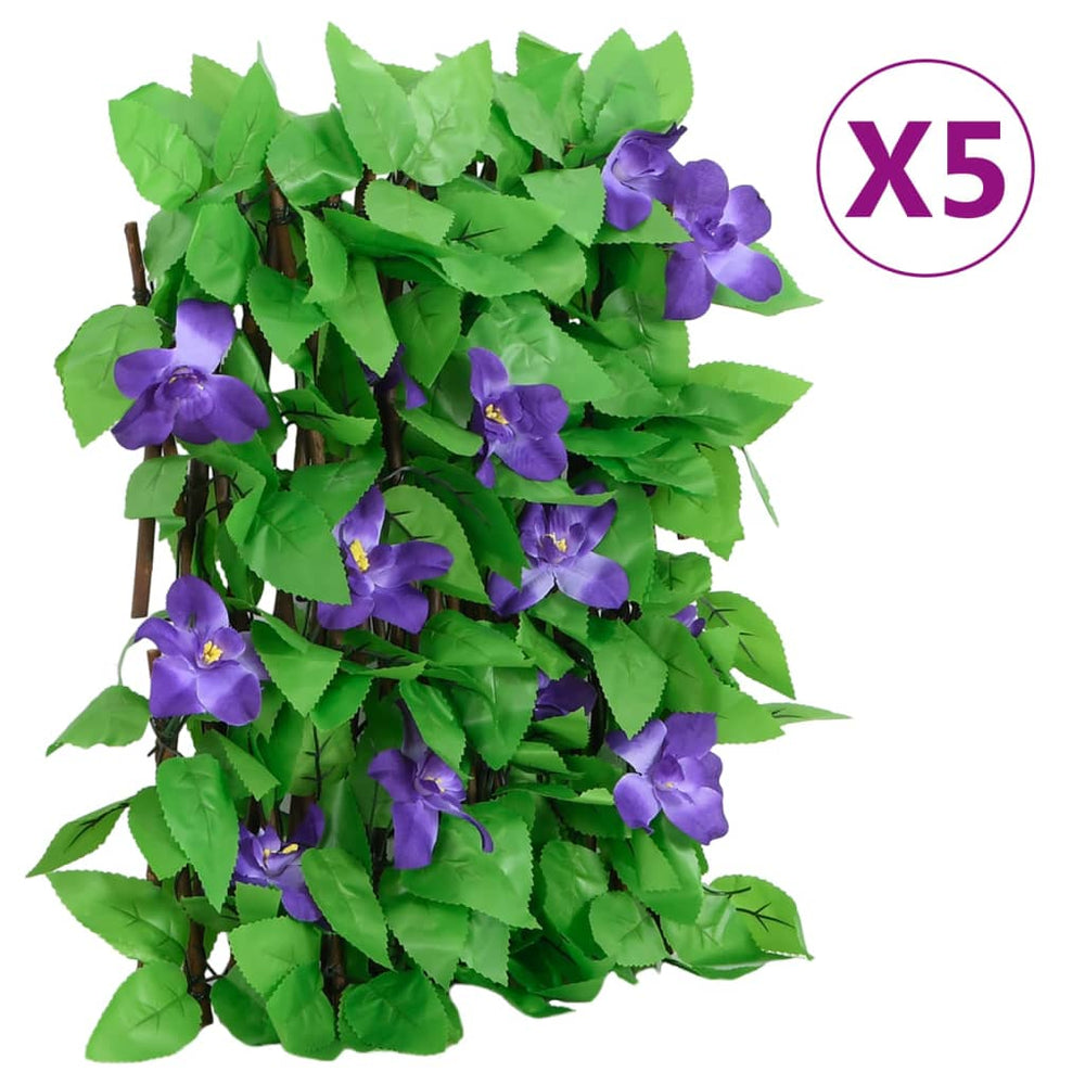 Artificial ivy trellises, 5 pcs, green, 180x20 cm, extendable