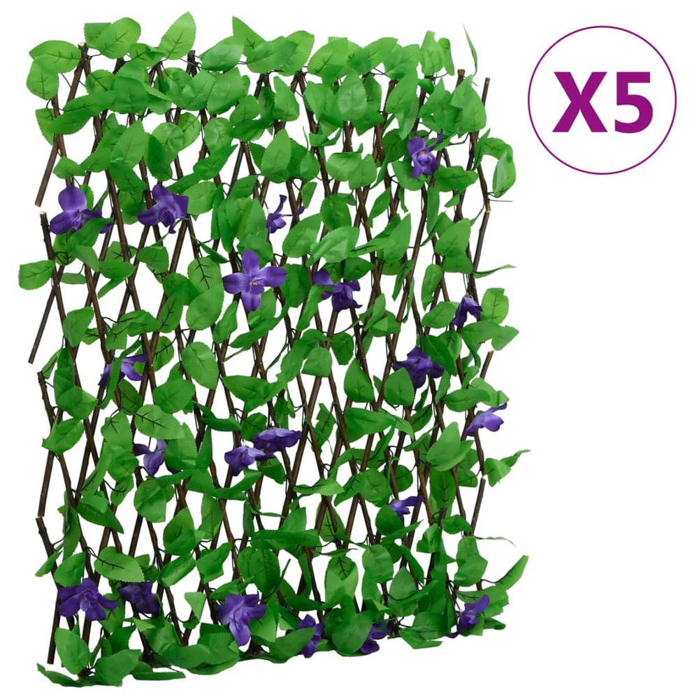 Artificial ivy trellises, 5 pcs, green, 180x70cm, extendable